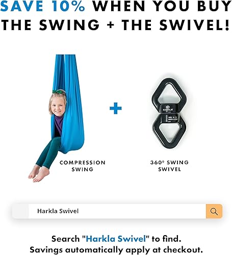 Miniatura 9 de Harkla Columpio sensorial para niños y adultos, soporta 300 libras, columpio sensorial para interiores y exteriores para un efecto calmante similar