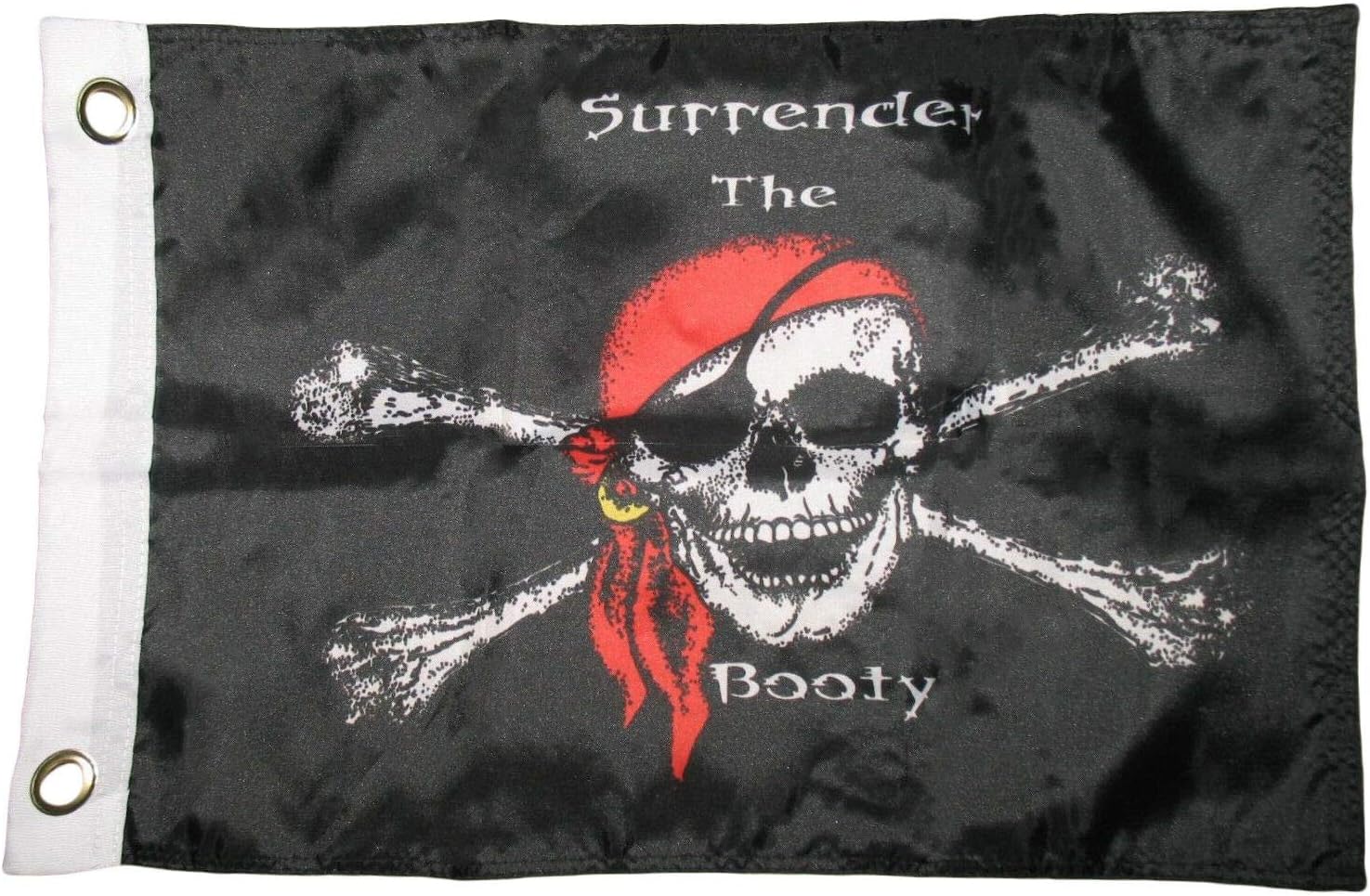 Trade Winds 12x18 12"x18" Jolly Roger Pirate SURRENDER THE BOOTY Boat Boating Flag Grommets Premium Fade Resistant
