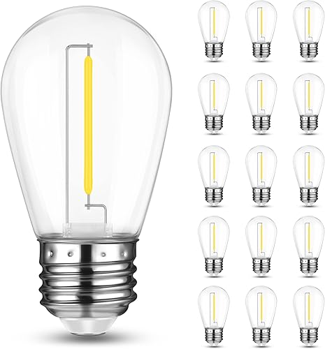 Mlambert Bombillas LED de repuesto S14 para exteriores, resistentes al agua, de 1 W, incandescentes, incandescentes de 1 W, incandescentes de 11 W,