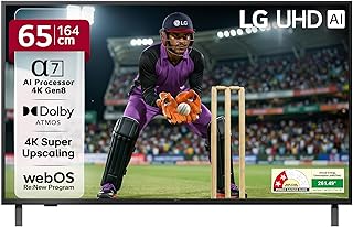 LG 164 cm (65 inches) UA82 AI Series 4K Ultra HD (3840 x 2160) Smart webOS LED TV 65UA82006LA