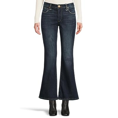 KUT from the Kloth Petite Ana High Rise Fab Ab Flare Braid Beltloop Women