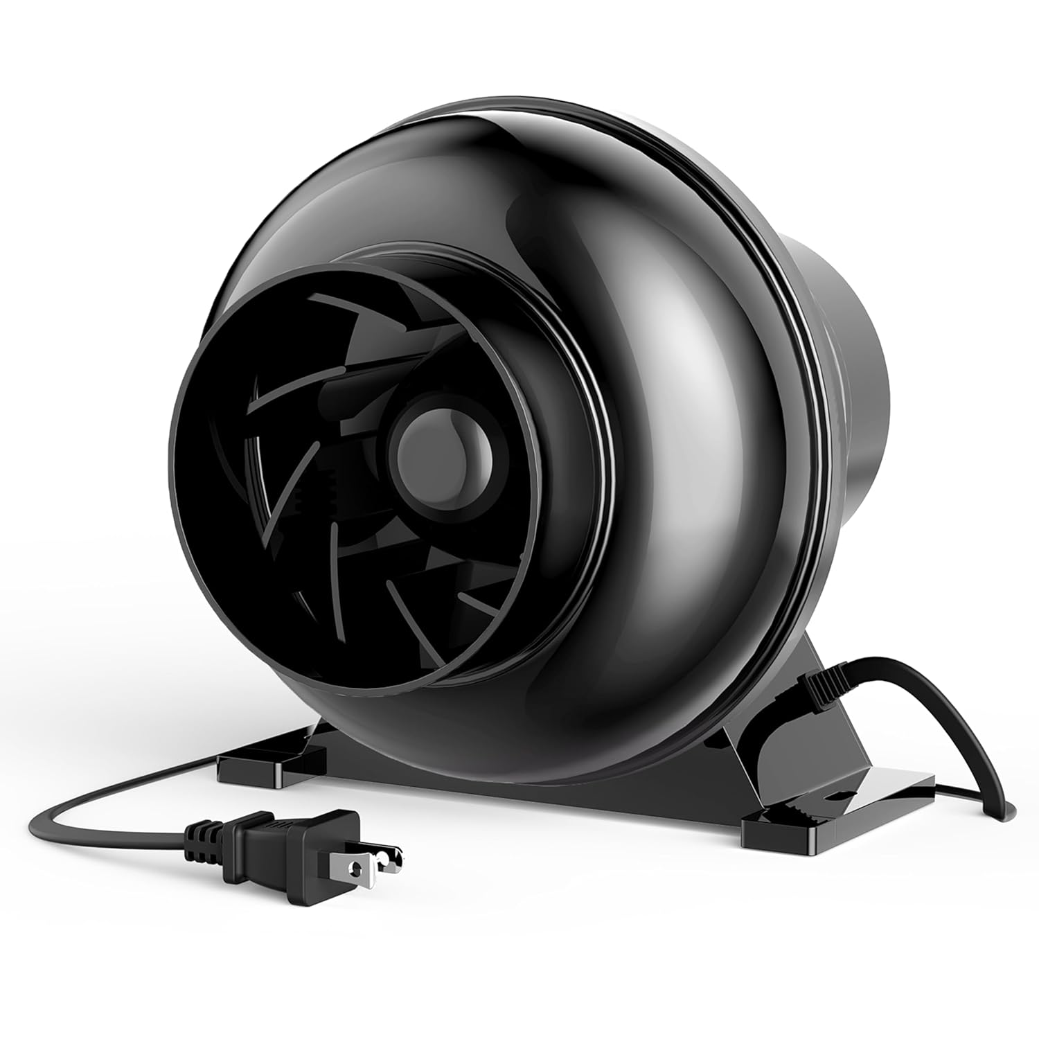 iPower 4 Inch Inline Duct Fan, 195 CFM Ventilation Fan, Exhaust HVAC Vent Blower for Hydroponics, Grow Tents, Black (Pack of 2)