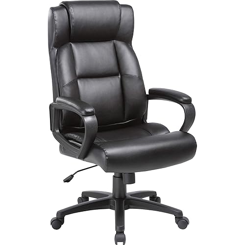 Lorell Soho High-Back Black Leather Executive Chair