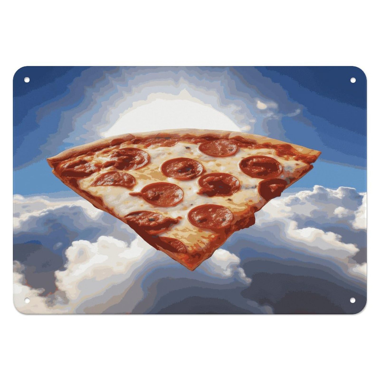 Fekiloot Style Pizza In The Sky Wall Decor Iron Painting Metal Sign