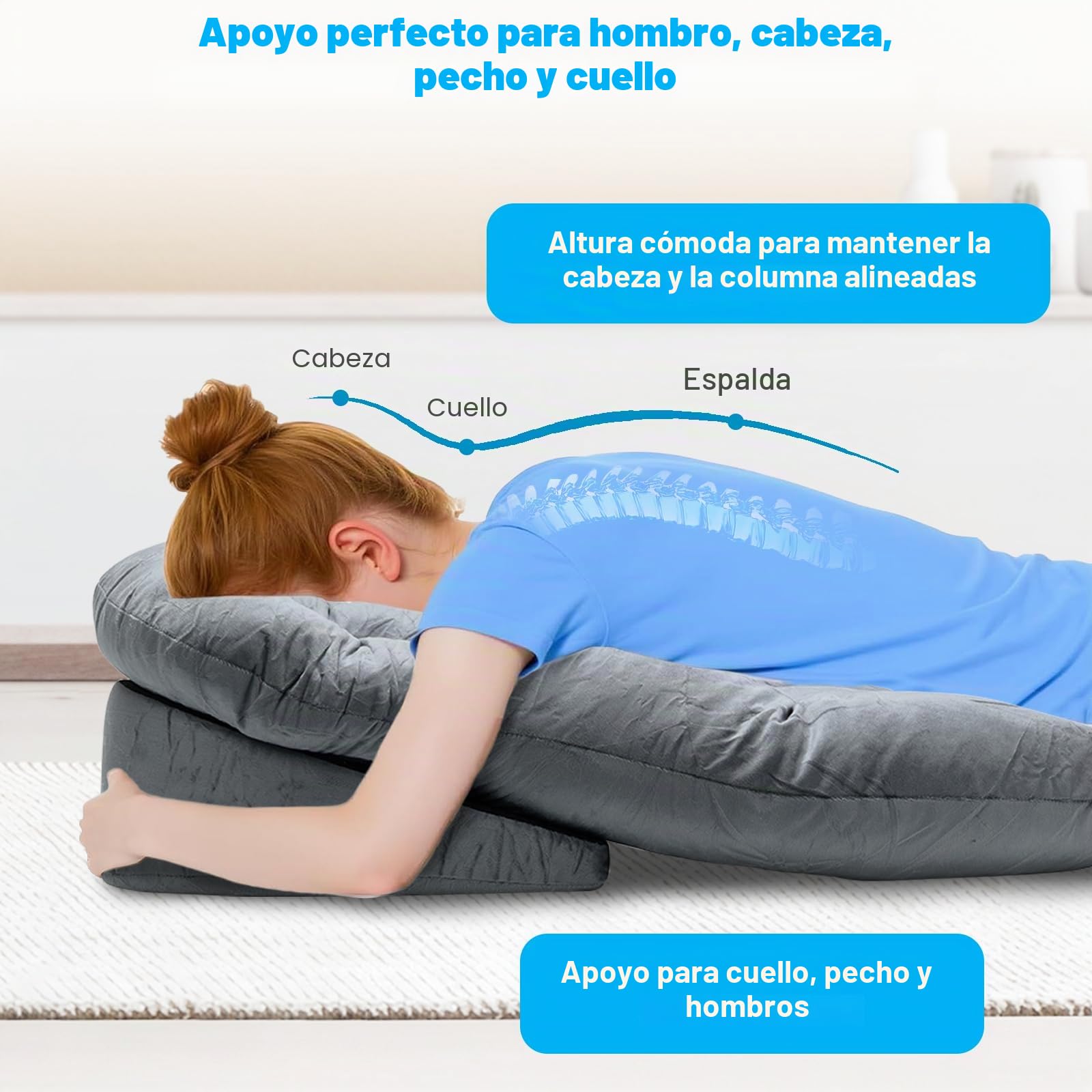 Almohada facial para dormir después de una cirugía ocular, almohada boca abajo con orificio para dormir después de una cirugía ocular, reposacabezas de masaje para el hogar, equipo de recuperación