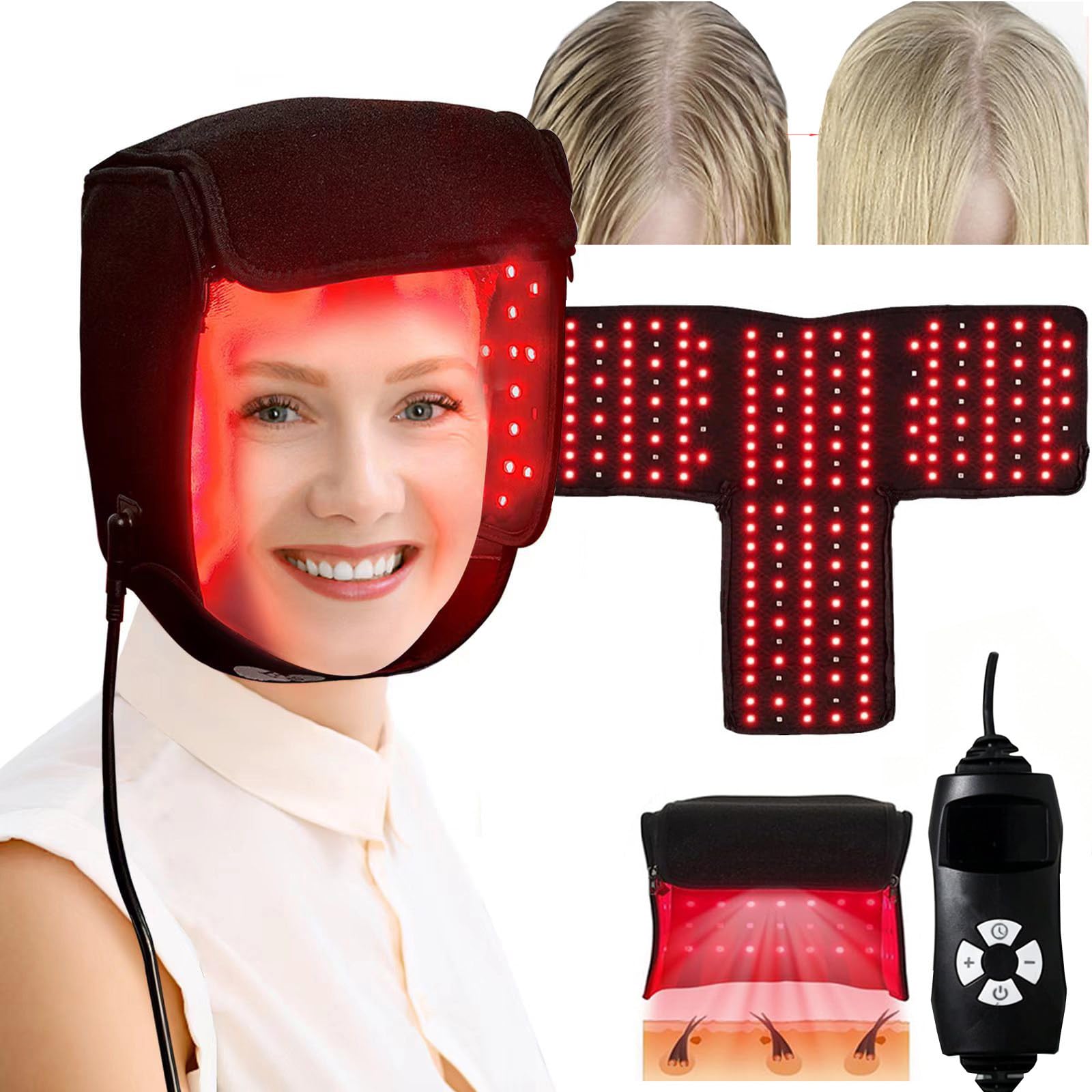Bonnet croissance capillaire lumière rouge pour votre routine soin cheveux