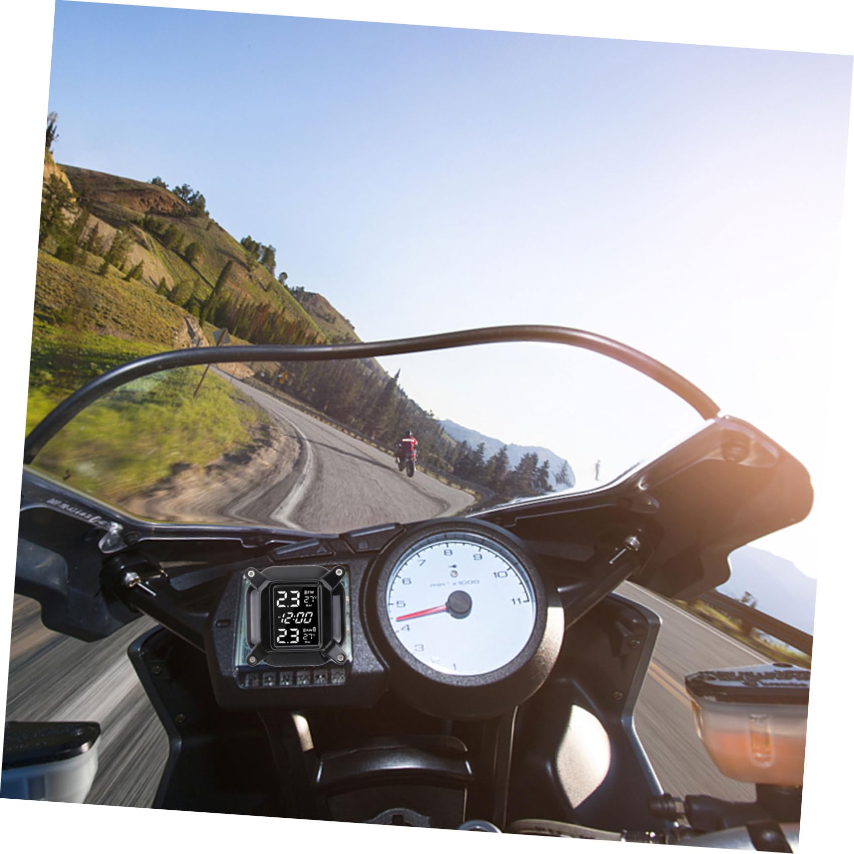 BESPORTBLE 1zestaw Czujników Ciśnienia Oponach Do Motocykli Wysokiej Jakości Trwałe Materiały Łatwy Instalacji Oszczędzający Energię Idealny Do Monitorowania Wydajności Pojazdu