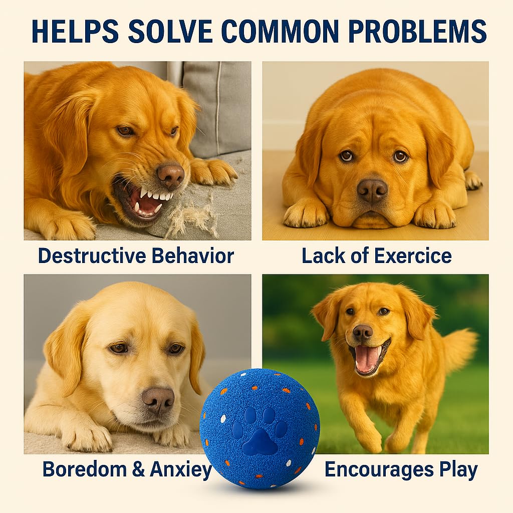 jujingcw 2025 Upgraded Version of Smart Interactive Dog Toy, Made of Safer and Stronger E-TPU Material, with Built-in Anti-mistouch Switch, Suitable for Large, Medium and Small Dogs to Keep Them Busy