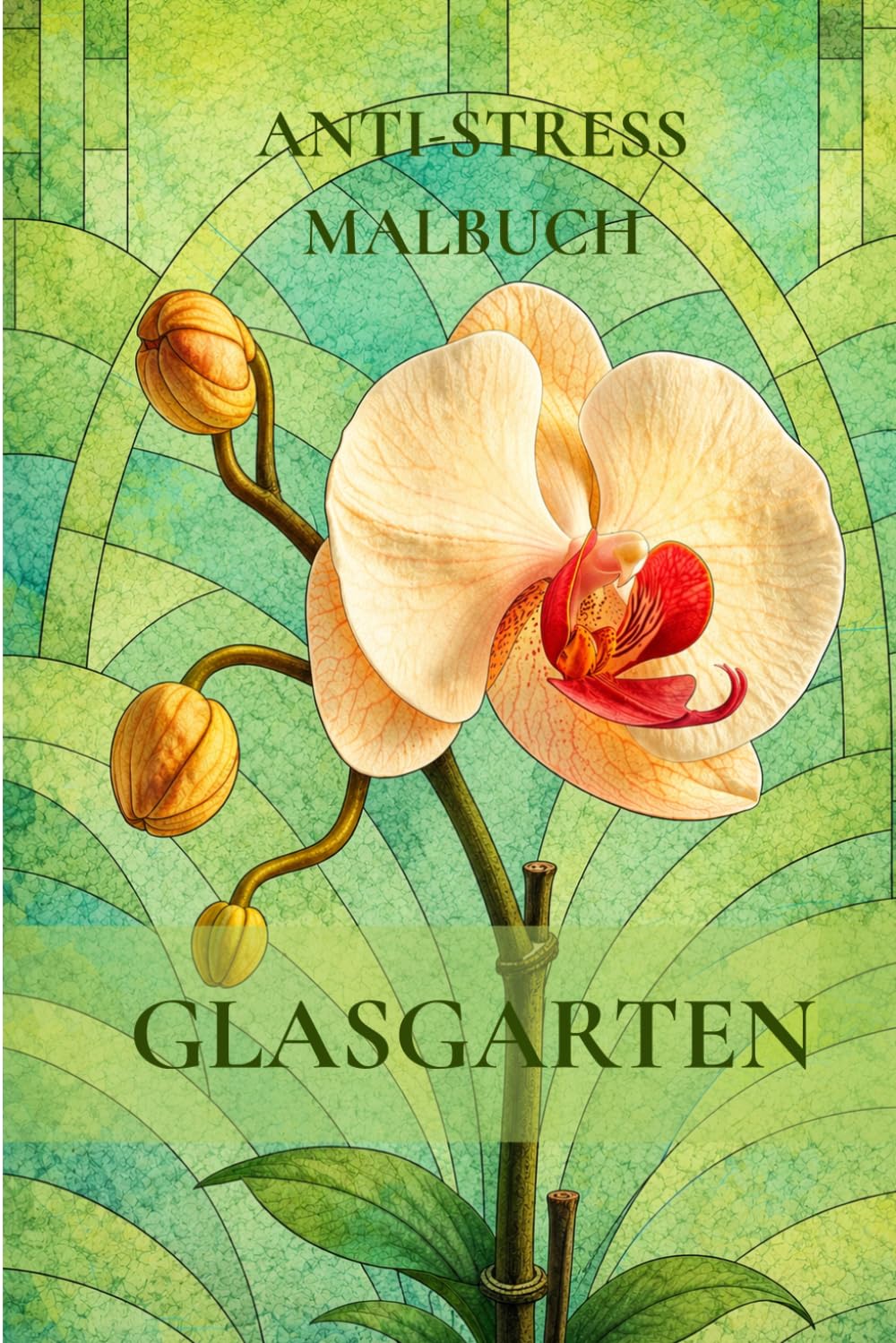 Glasgarten – Orchideen Anti-Stress Malbuch: 30 entspannende Glasfenster-Motive | Kreative Auszeit & Entspannung gegen Stress