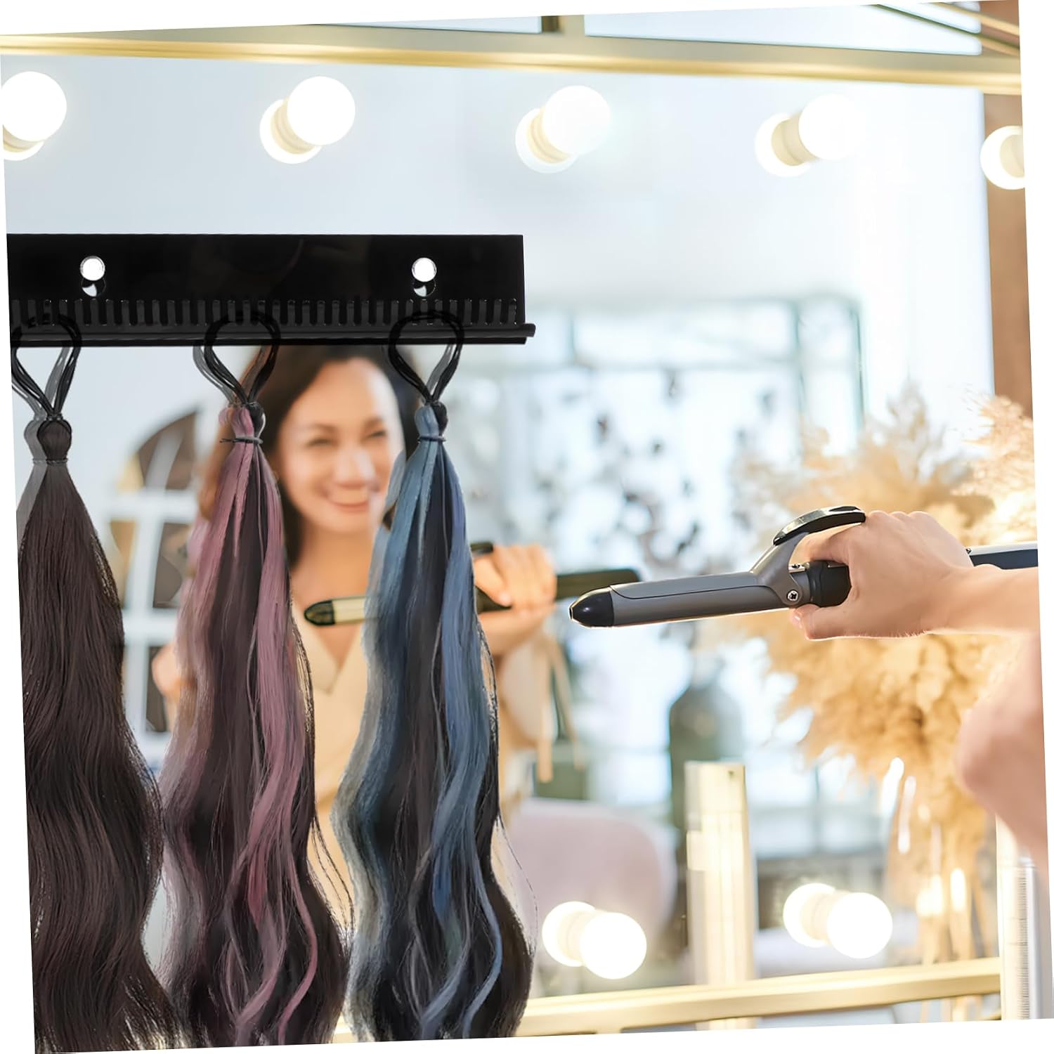 Hair Extension Holder Stand U-shaped Acrylic Display Rack for Wigs and Hair Extensions Sturdy Easy to Clean for Washing Drying and Braiding