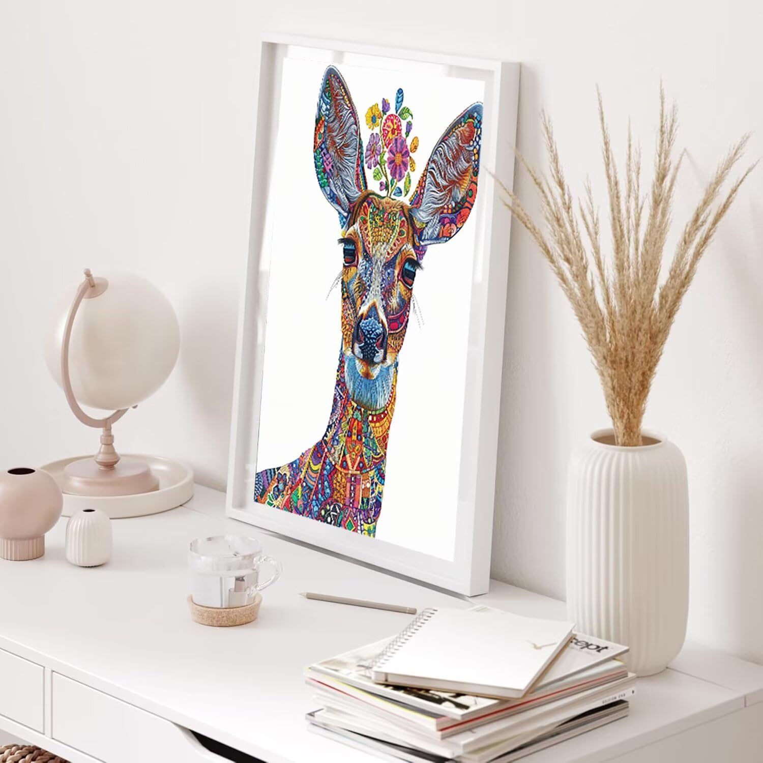 Hyupuanj Malowanie diamentami 5D Dorośli, jeleń kolor 90 x 120 cm i-60 | Zestaw do malowania diamentowego, sztuka diamentowa, haft krzyżykowy, hobby kreatywne dekoracje ścienne dla dorosłych