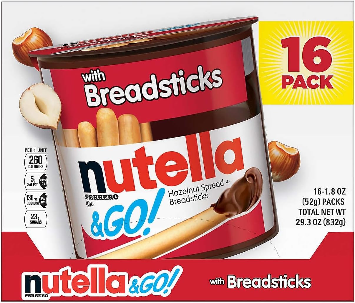 Amazon.com: Nutella and Go Spread With Breadsticks, 1.8 onzas (paquete ...