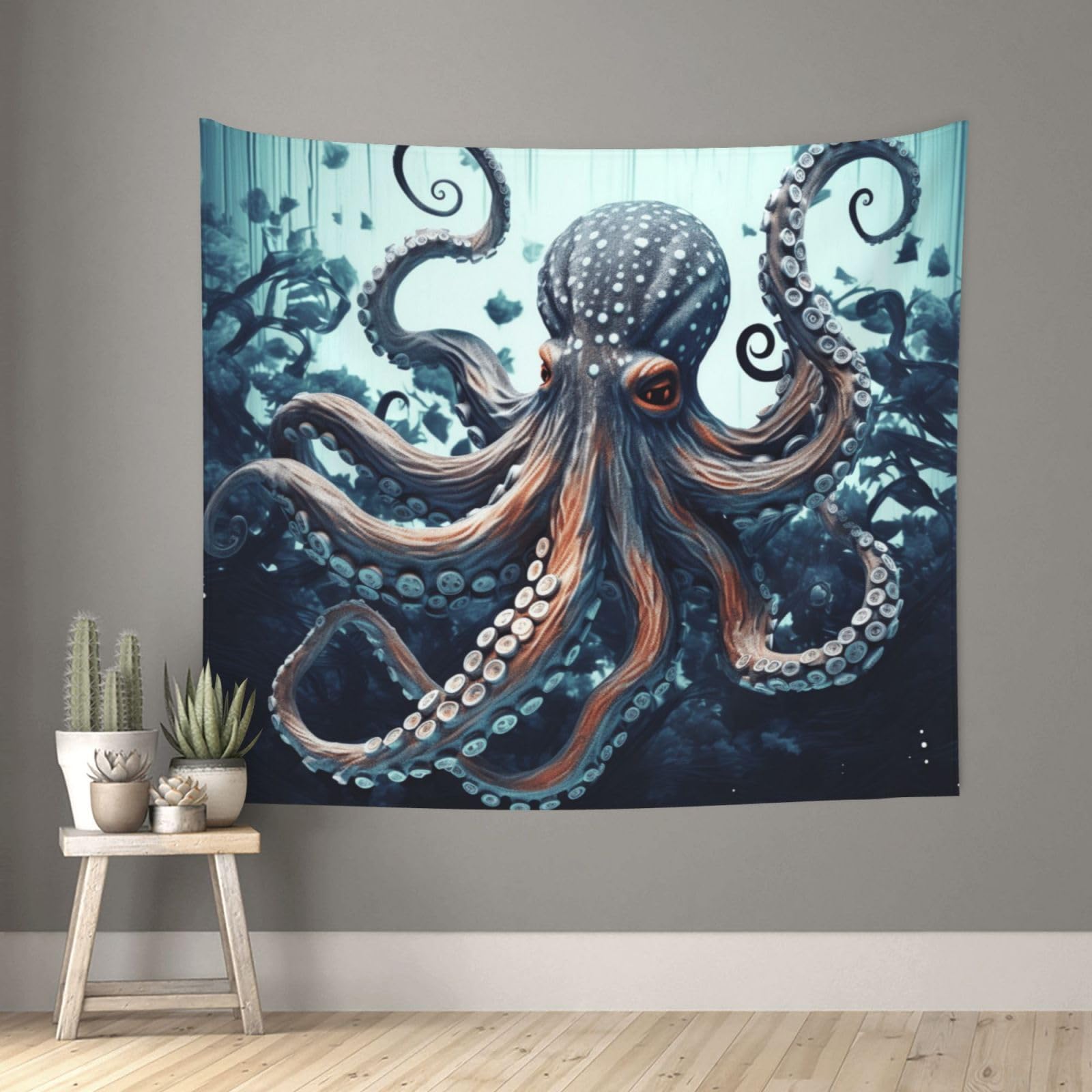 FodPand Cool Octopus Tapestry for Bedroom Aesthetic, Wall Hanging Tapestries Art Decor Backdrop Wall Tapestry for Dorm Living Room Funny Poster Party Banner Background 51" X 60"