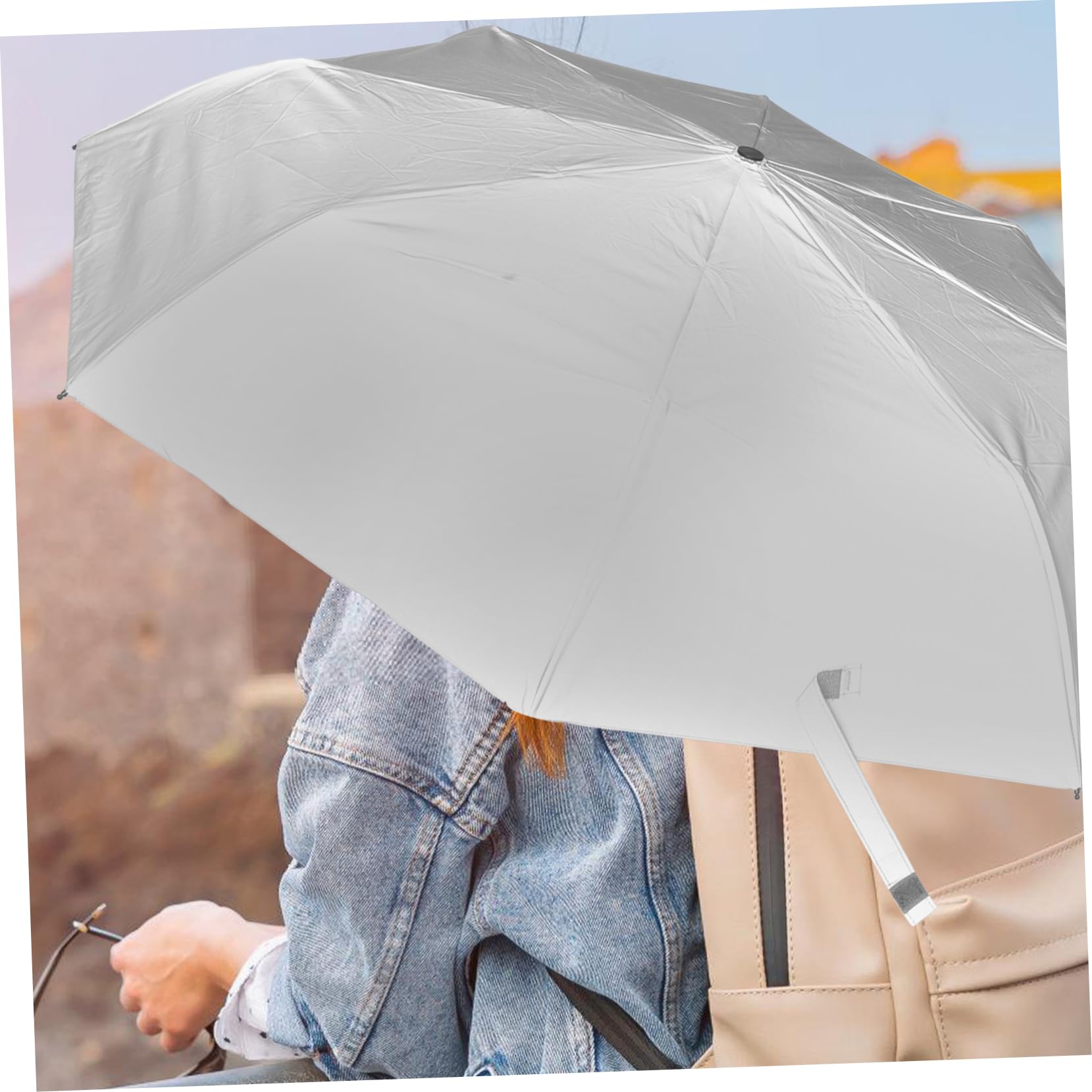 ORFOFE Paraguas Compacto Reflectante y Resistente para y Sol Gran para Estudiantes y Familiar Protección UV y Visibilidad Nocturna
