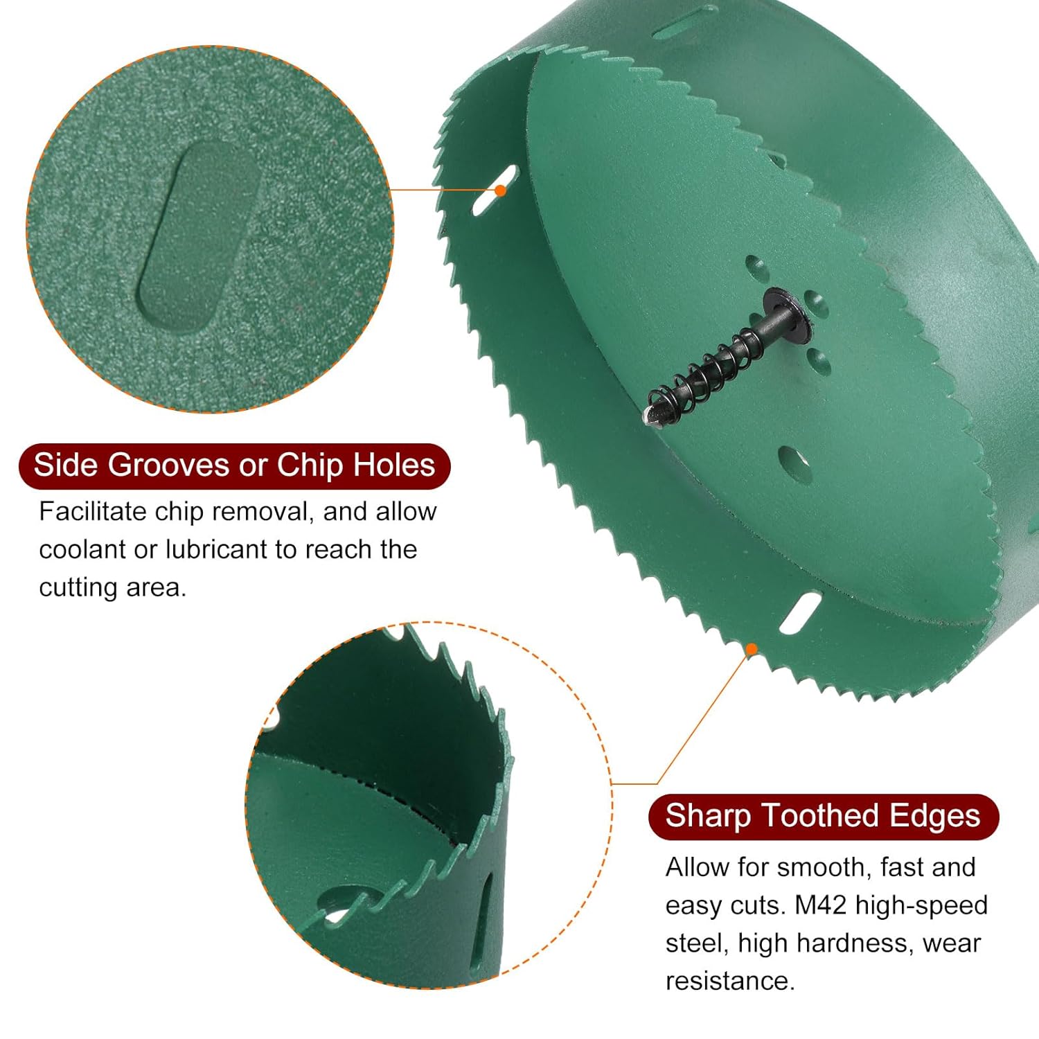 HARFINGTON Bi-Metal Hole Saw 175mm (6-13/16") M42 HSS (High Speed Steel) Hole Saw Drill Bit Cutter for Wood Plastic Metal Sheet Plasterboard