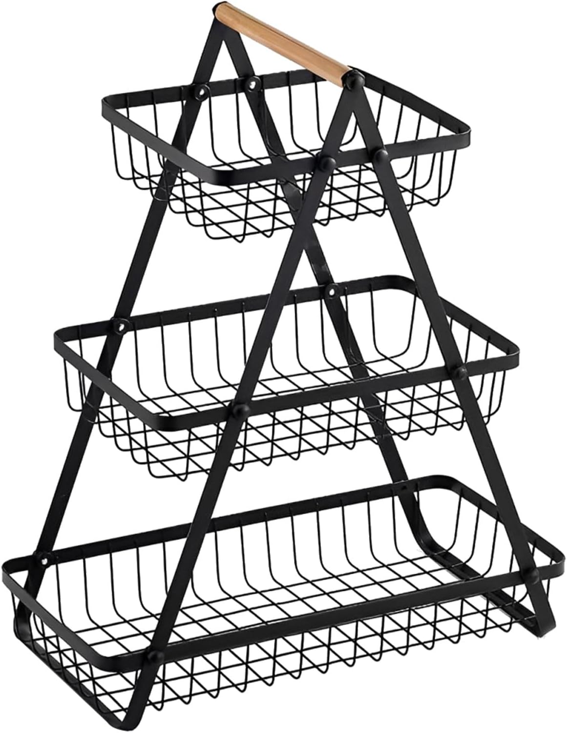3 Tier Fruit Basket for Counter - Kitchen Counter Food Organizer Rack | Vegetable Basket - for Food Bread Produce Banana Potato Organizer Home Pantry Cabinet Living Room Dining Room Camping Picnic