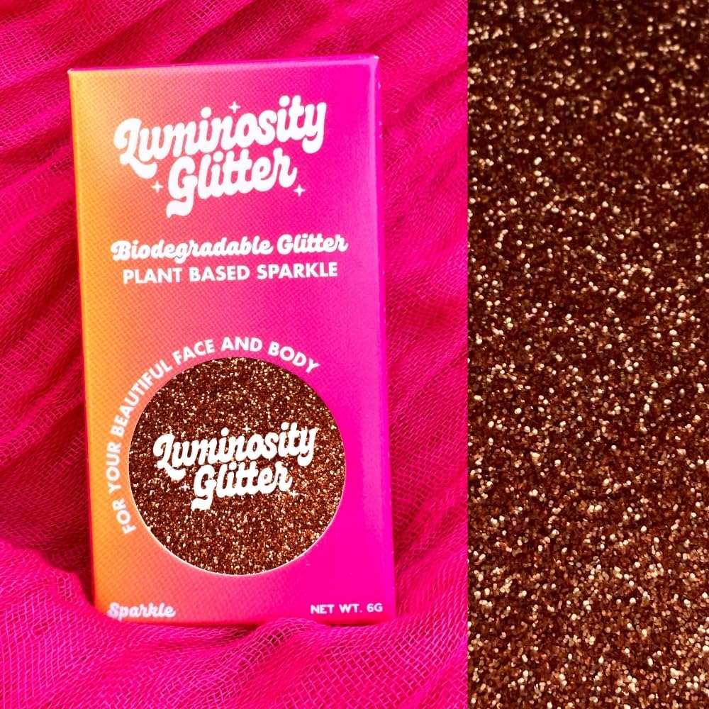 Orange Fine Glitter Makeup - Biodegradable Eco Sparkle Makeup for Your Face Body, Hair and Nails - Eco Friendly BioGlitter - 6 Grams - Image 2