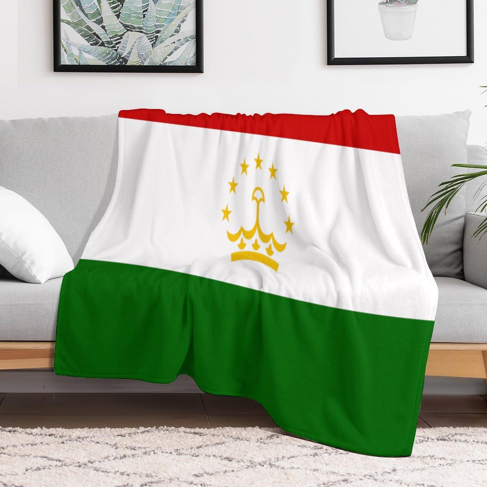 Couverture Tadjikistan en polaire 177x203 cm pour lit et canapé