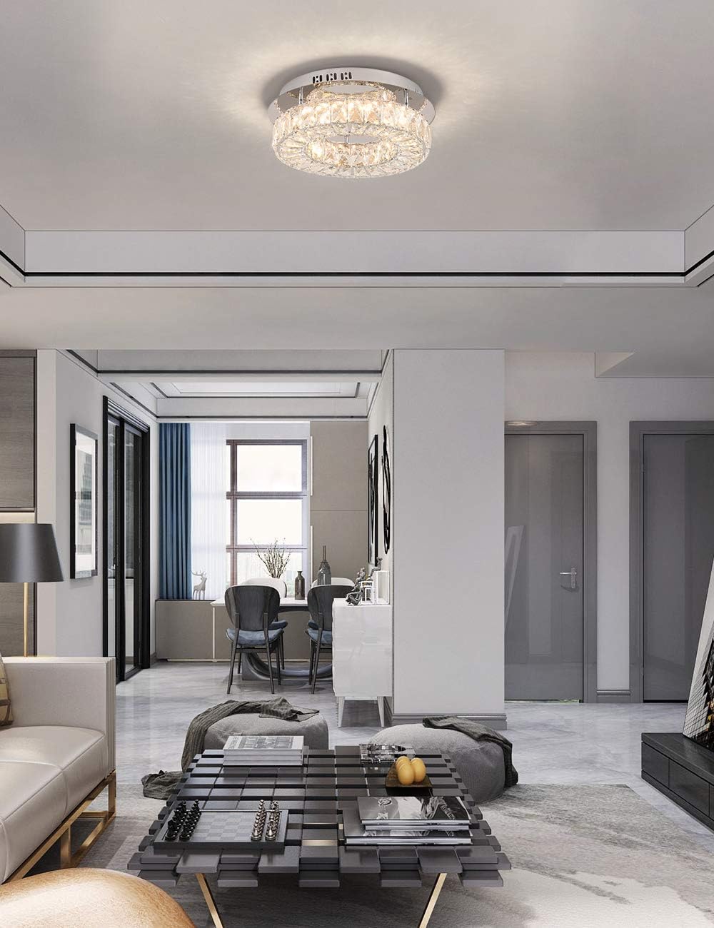 Bеѕt Dеаl Joosenhouse Mini Crystal Chandelier Lighting Flush Mount LED Ceiling Light 24W 2800LM, H4.72'' x W13.78 Modern Chandeliers Lighting Fixtures for Bedroom, Hallway, Bar, Kitchen, Bathroom