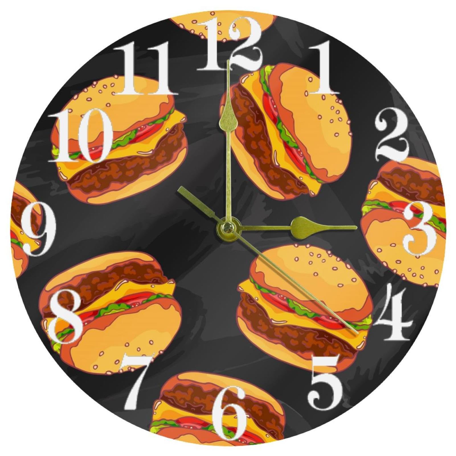 Horloge murale à quartz silencieuse ketchup sans tic-tac à piles pour maison