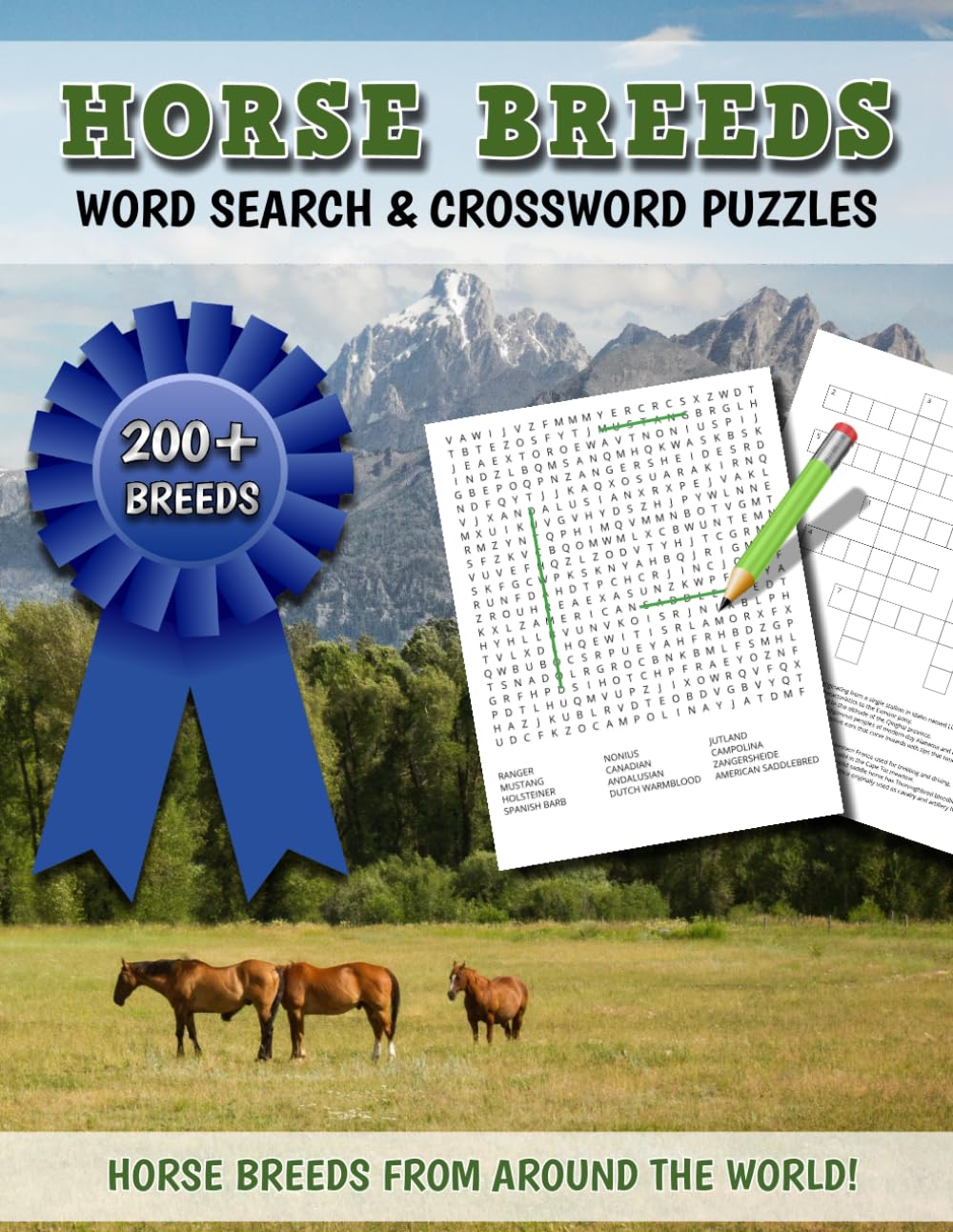 Horse Breeds Word Search & Crossword Puzzles Activity Book: 200+ Horse Breeds From Around The World!