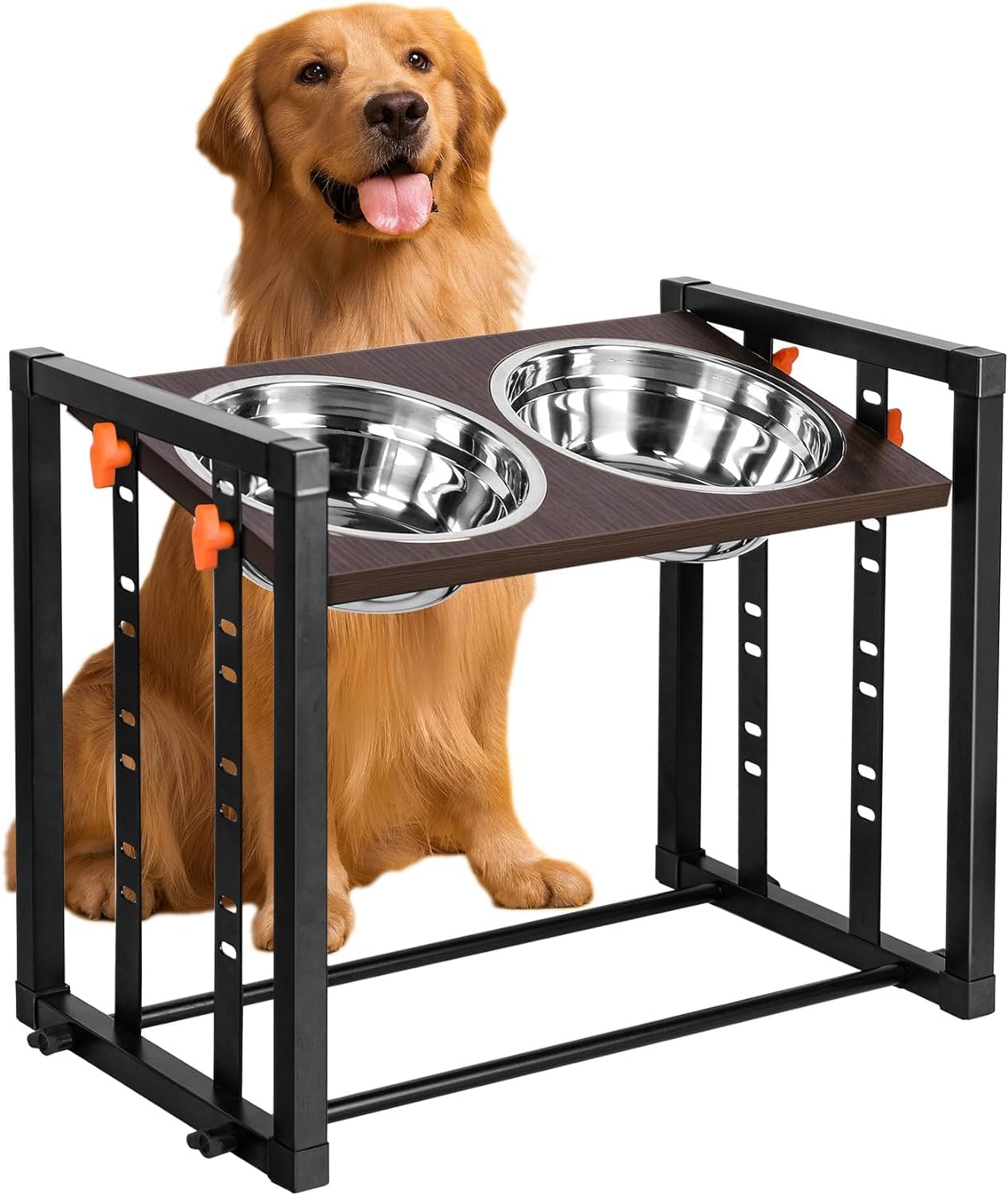 Sponsored Ad – Elevated Dog Bowl stand, Adjustable 8 Heights Raised Feeder for Medium, Large & X-Large Dogs, 15° Tilted Metal Pet Feeding Station with Stainless Steel Bowls, Max Height 14.5", Heavy Duty Design