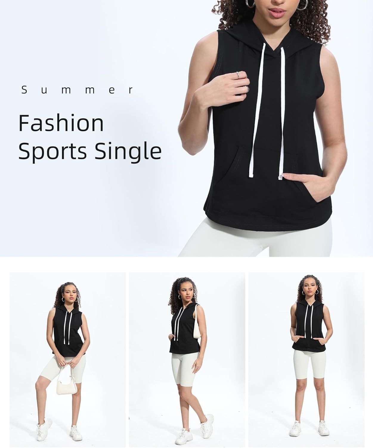 Xeoxarel Women's Sleeveless Vest Hoodies Tank Top (S-XL) - Image 2