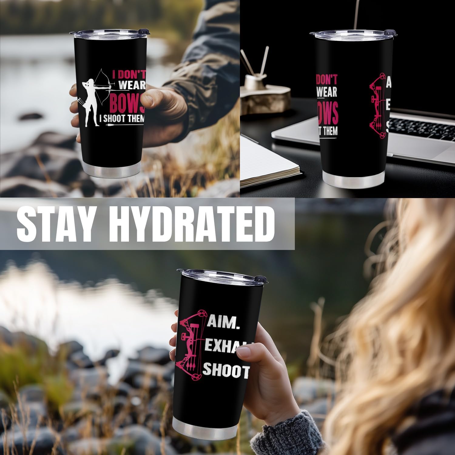 Archery Gifts for Girl - Gifts for Archery Lover - Stainless Steel Tumbler 20 Oz - Image 6