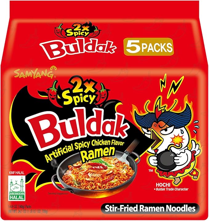 Samyang Buldak - Ramen coreano de pollo salteado picante 140 g, paquete de 5