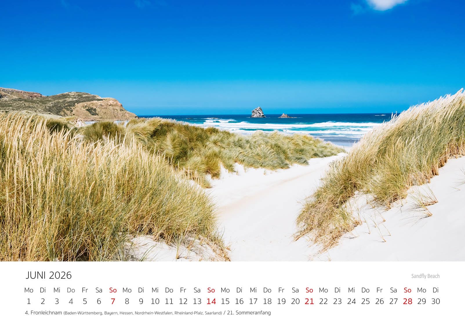 Edition Seidel Premium Kalender Faszination Neuseeland 2026 Format DIN A3 Wandkalender New Zealand Mount Cook Natur Nationalpark Wasserfälle Insel Stefan Becker