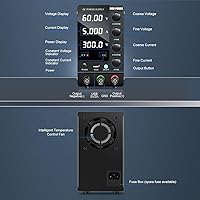 Vista 17 de NICE-POWER Fuente de alimentación CC variable 30V 10A, fuente de alimentación de banco de CC regulada de conmutación ajustable con interruptor