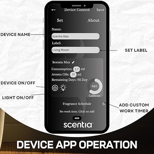 Miniatura 9 de Scentia Difusor inalámbrico de aroma de hotel sin agua | Incluye mezcla de aceite de primera calidad fabricada en Estados Unidos | Control por