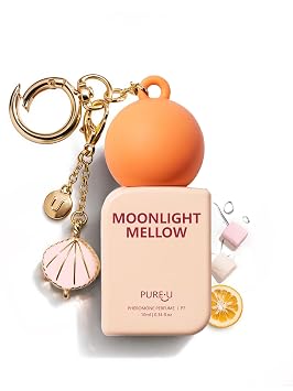 PUREU Sweet Marshmallow Pheromone Perfume Oil for Women, Long Lasting Extrait de Parfum Roll On with Clip-on Keychain, Alcohol-Free Womens Cologne Travel Size for Brunch Date & Fluffy Vibe 0.34 Fl OZ