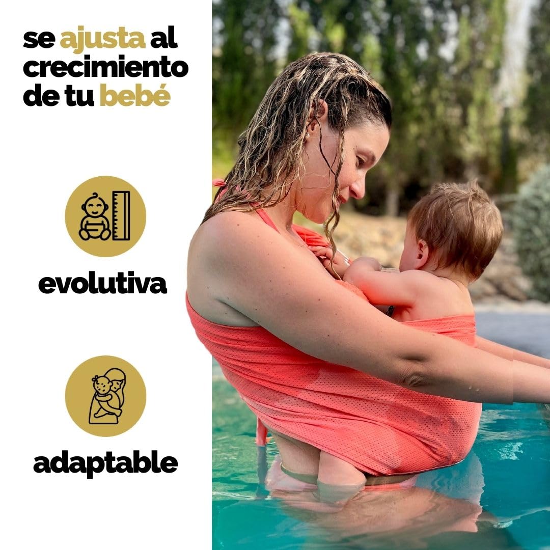 Amarsupiel | Bandolera Portabebe de Agua | Ergonómica y Ajustable | Porta bebes de 0 a 36 meses | Tejido OEKOTEX | Portabebés Ideal para Verano | Hasta 15kg — view 2