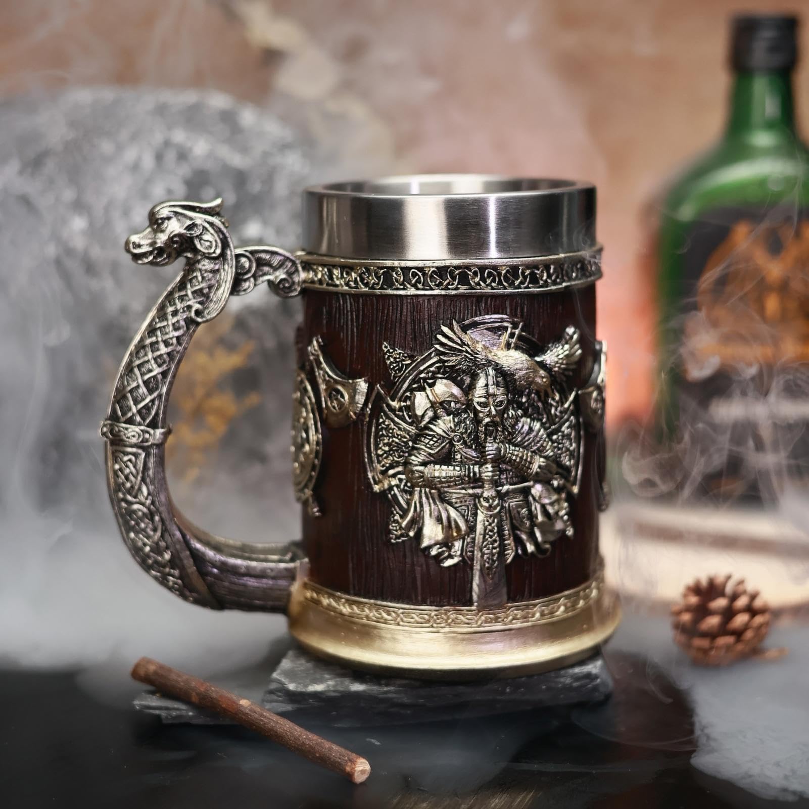 Tasses Wikınger Gobelet à bière 600 ml | Fût à whisky en acier inoxydable