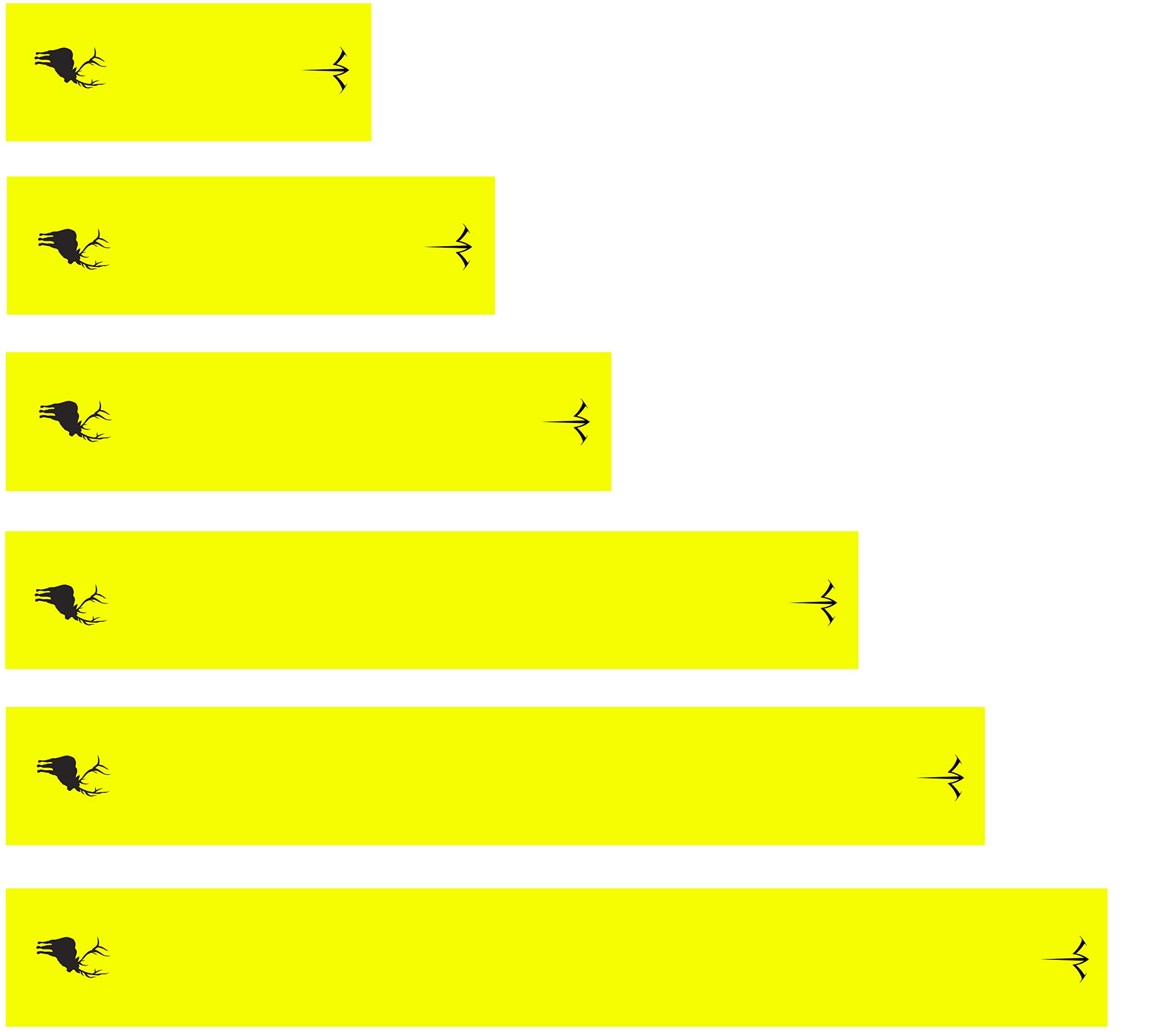 White Water Archery Solid Yellow Fluorescent Neon Elk Silhouette Arrow Wraps Choose Length Width (6, 1)