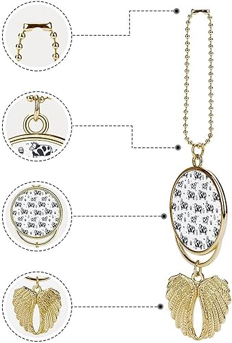 Miniatura 3 de Patrón de vaca de dibujos animados moda coche retrovisor espejo accesorios ángel ala colgante coche colgante ornamento talla única