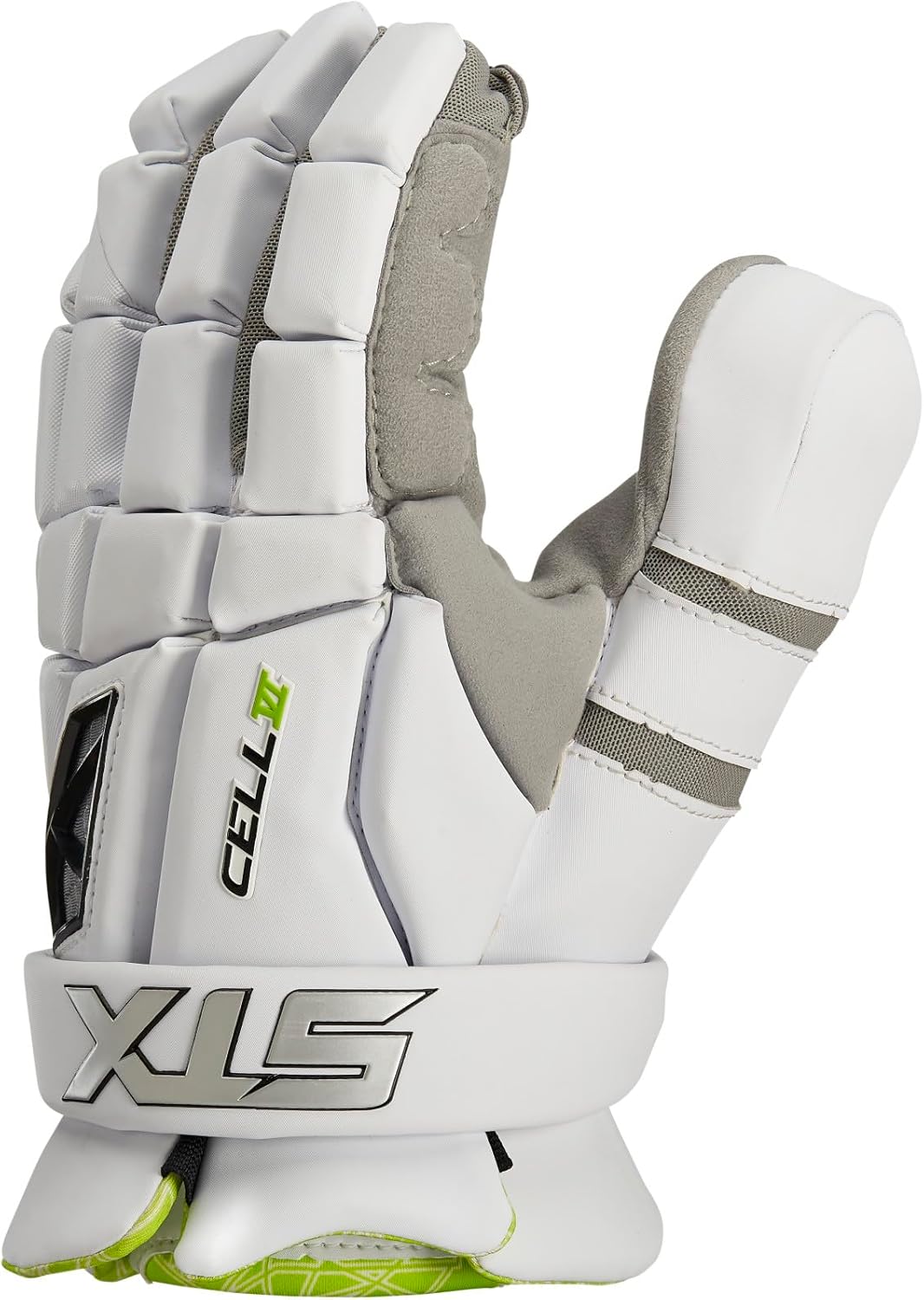 STX Cell VI Lacrosse Goalie Gloves Small White - Lock Box Thumb Protection, GeoFlex Flexibility