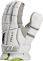 STX Cell VI Lacrosse Goalie Gloves Small White - Lock Box Thumb Protection, GeoFlex Flexibility