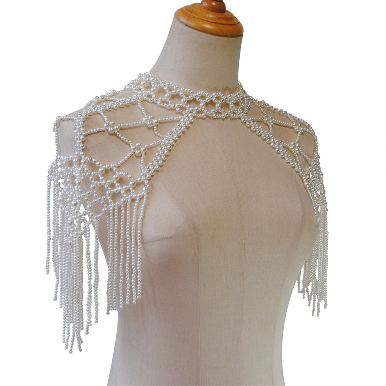 Châle à franges en perles pour soirée - Pashmina tendance - Pour robes de mariée Cheongsam - Décoration unique
