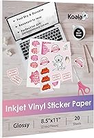 Vista 2 de Koala - Papel adhesivo de vinilo para impresora de inyección de tinta, hojas laminadas brillantes y holográficas, papel adhesivo holográfico