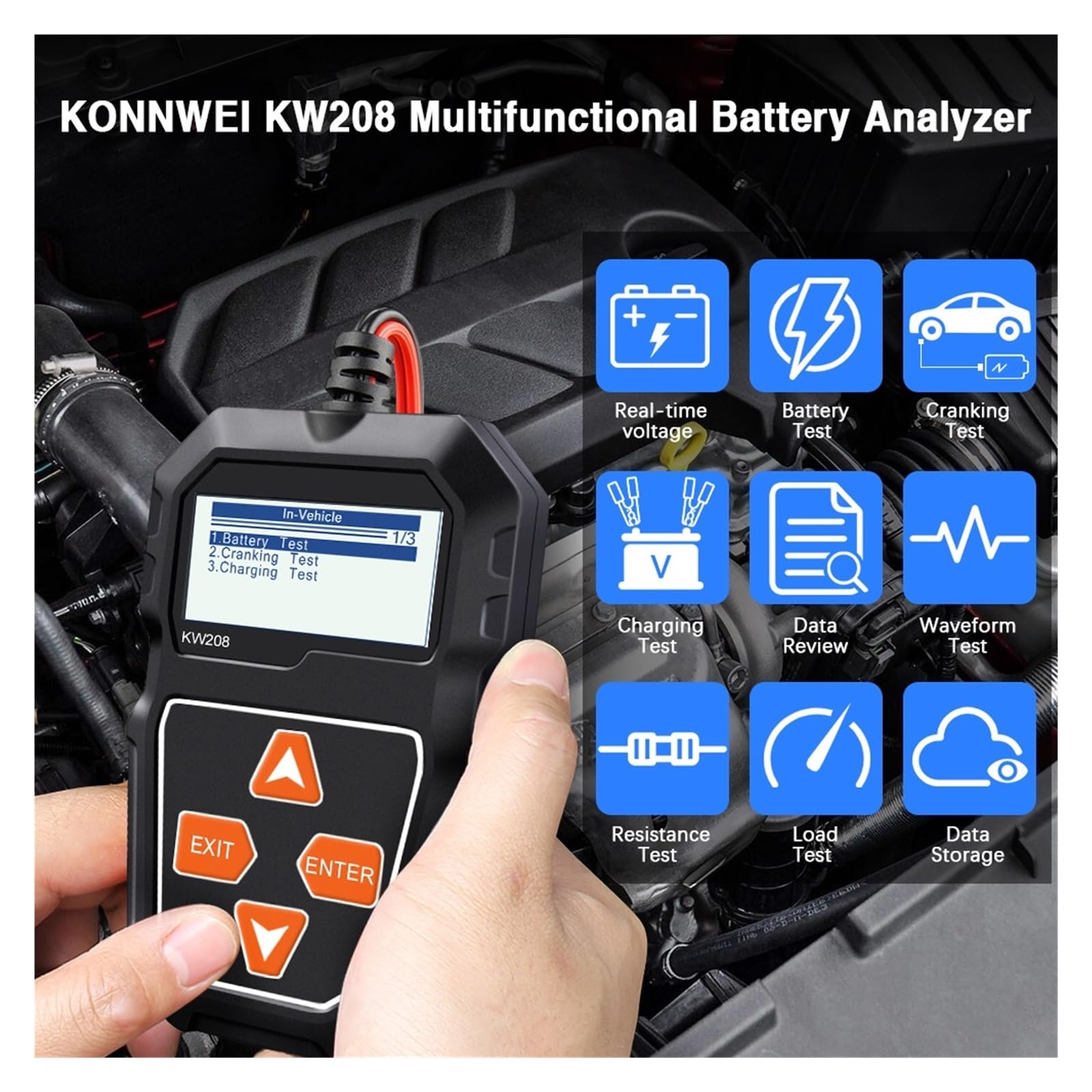 Tester AkumulatoróW Tester Akumulatora Samochodowego 12 V 2000CCA 12 V Narzędzia Akumulatorowe Automatyczne Szybkie Uruchamianie Rozruchu Narzędzie Diagnostyczne Do Ładowania Przegląd Danych