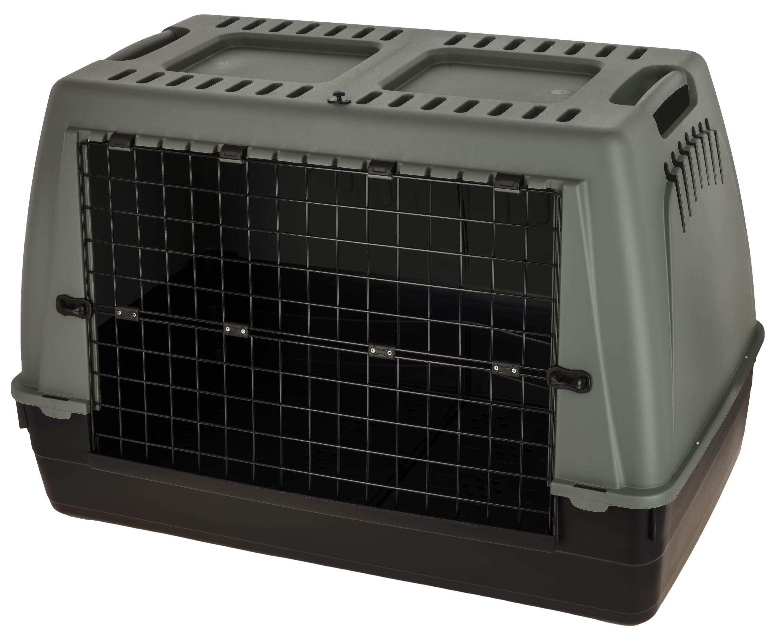 Transportbox Bracco, Hundetransportbox, Hundebox, für große Hunde, recycelter Kunststoff, 100 x 60 x 65 cm, max. 35 kg, Kofferraum geeignet, seitliche Lüftung