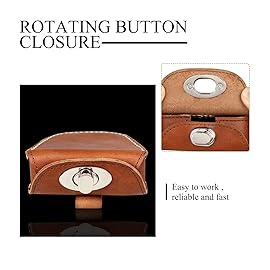 KOSIBATE Ammo Pouch, Genuine Leather Ammo Holder Bag Storage for .22 22LR .38 .45 Hunting Military Belt Gun Ammo Case Brown