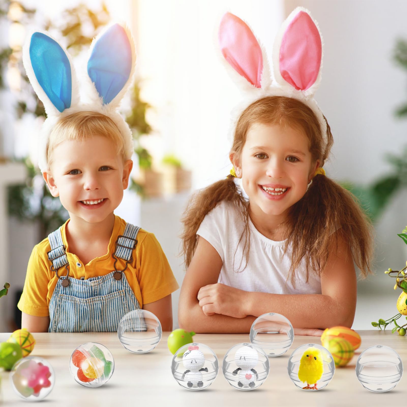 NUOBESTY 100 Transparente Kunststoffkugeln 2.8 cm Zum Befüllen Runde Füllbare Bälle Für Partygeschenke Und DIY Bastelarbeiten