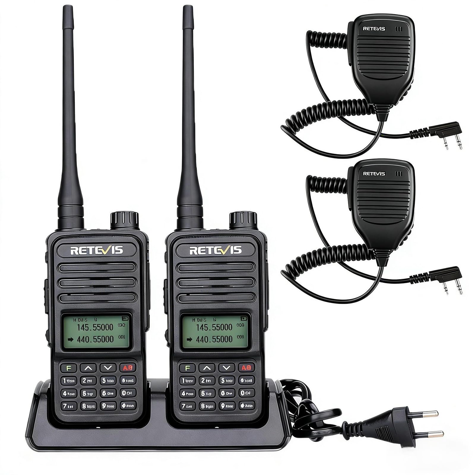 Retevis RT85 Talkie Walkie, Bi-Bande Talkie Walkie Longue Portée (2Pcs)