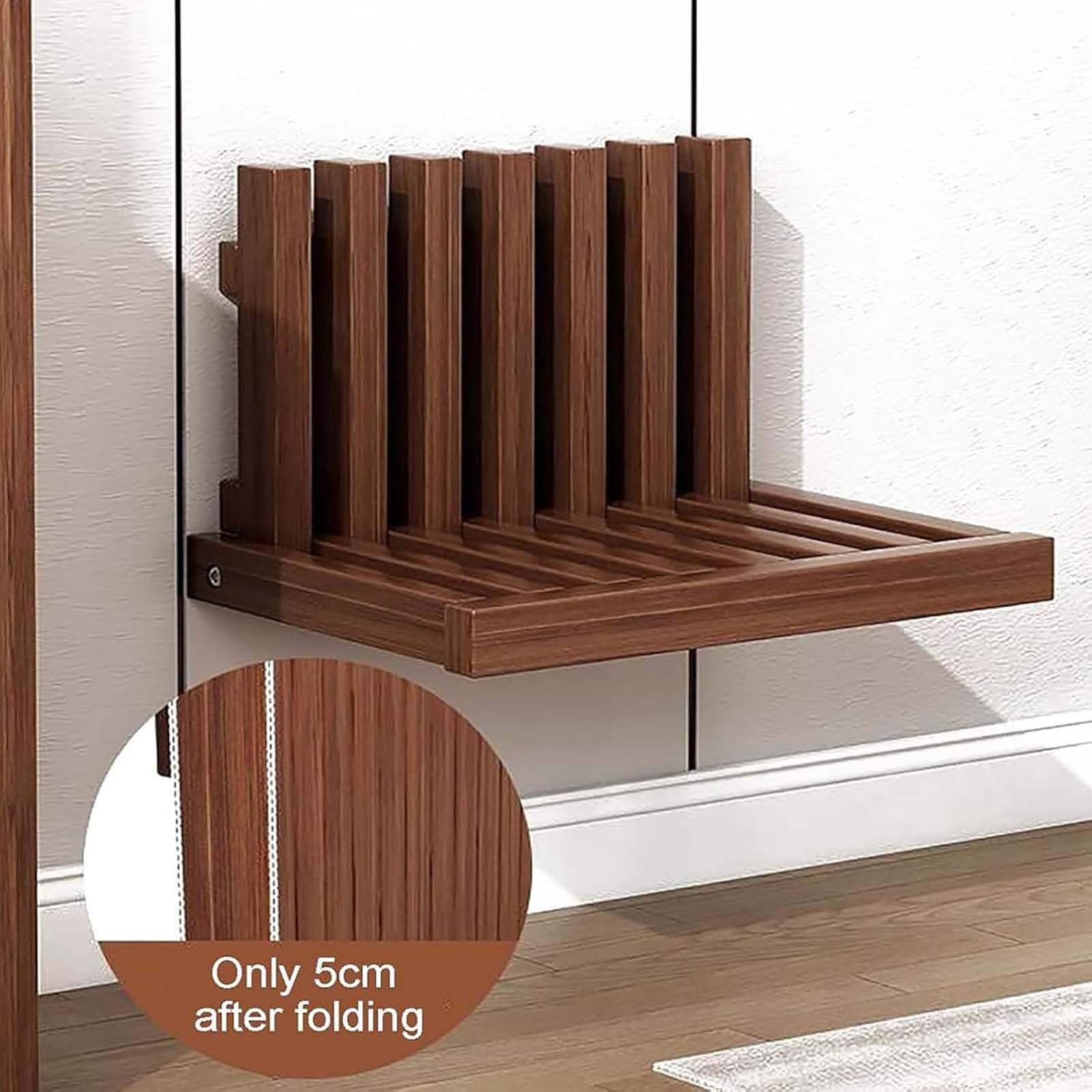 Banc de douche pliable en bois massif, tabouret mural pour douche et porche, chaise polyvalente pour usage domestique