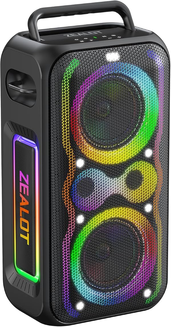Patrocinado Patrocinado Estás viendo este anuncio según la relevancia del producto para tu búsqueda. Deja comentarios sobre el anuncio Zealot 260W altavoz de fiesta portátil, Bluetooth con graves profundos, IPX6 resistente al agua, estéreo HiFi, EQ/USB/TF/RGB, para exteriores, hogar, playa