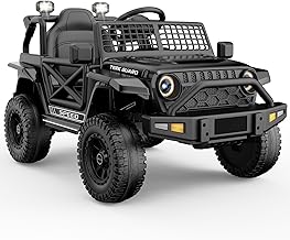 Ride On Truck,12V7AH Electric Jeep Car for Toddlers 1-3, Power Wheels with Parent Remote Control for Kids Christmas & Birthday Gift,Black