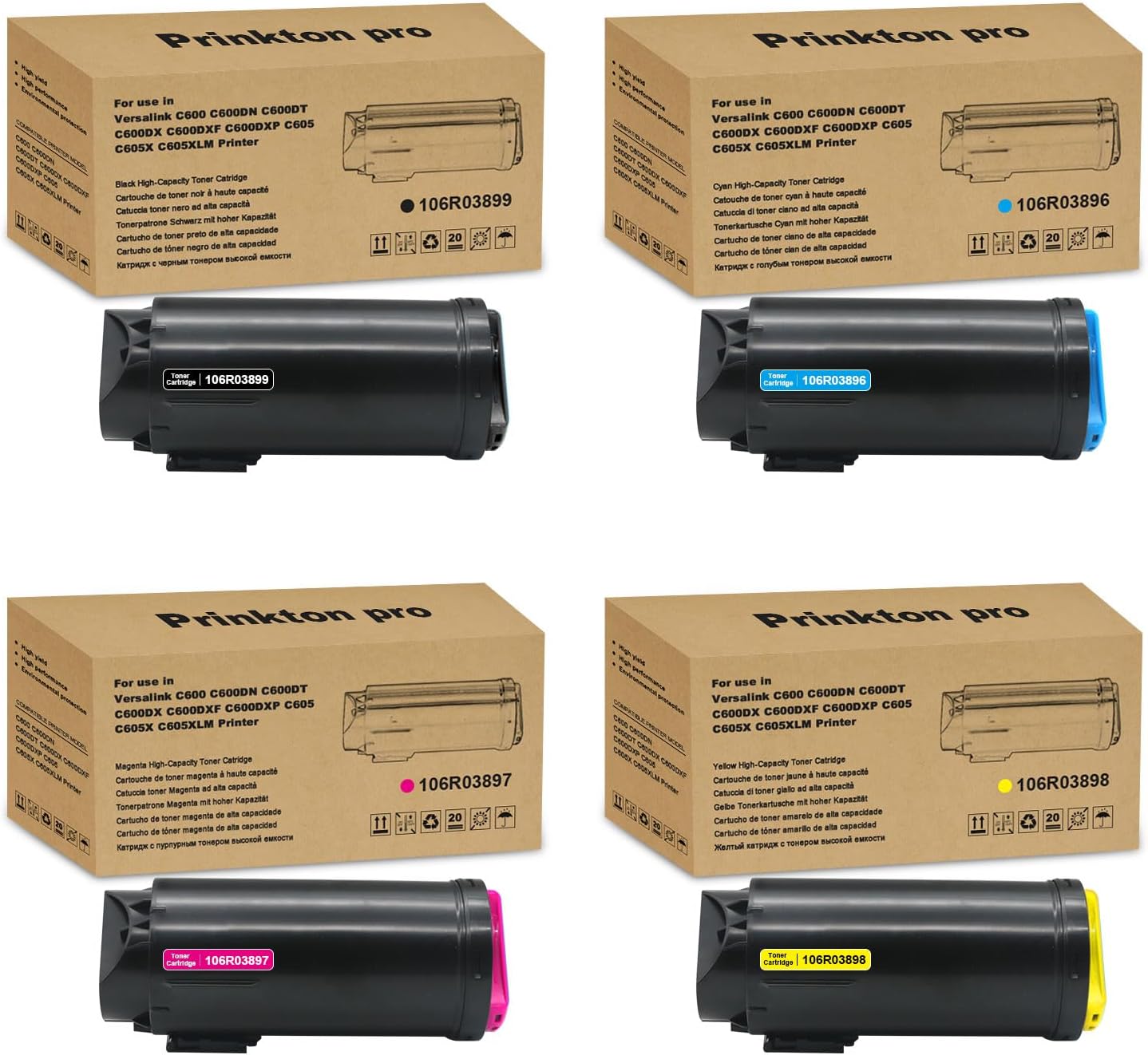 Remanufactured C600 C605 Drum Unit Replacement for Xerox versaLink 108R01488 108R01485 108R01486 108R01487 for C600 C600DN C600DT C600DX C600DXF C605 C605X C605XLM Printer (1BK/1C/1Y/1M)